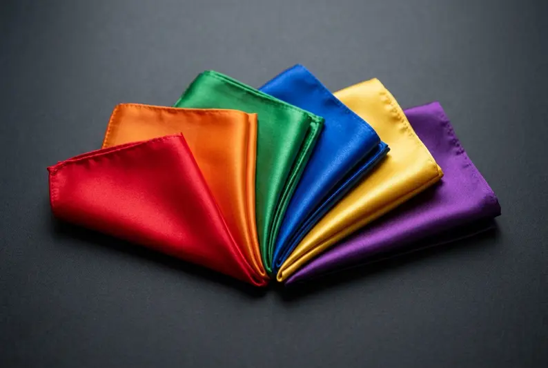 Set of colorful silk handkerchiefs used for magic vanishes and productions